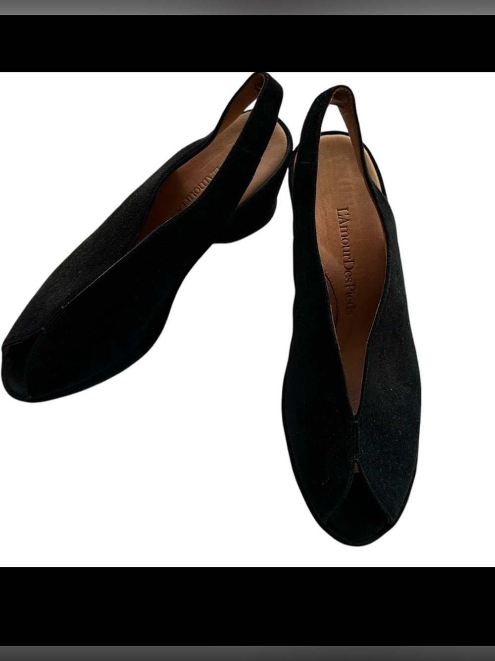 L'Amour Des Pieds Odetta Suede Slingback Pumps Wedge Heel, sz 7.5 PRICE FIRM